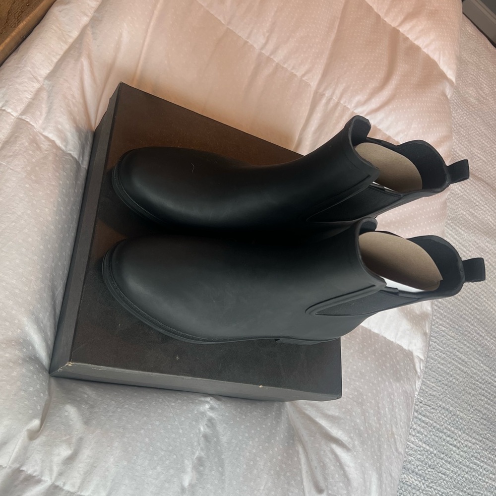 J. Crew Black Ankle Rain Boots